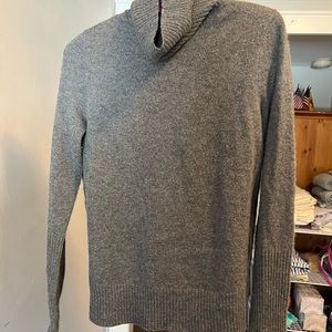 Gray Cashmere Turtleneck Sweater
